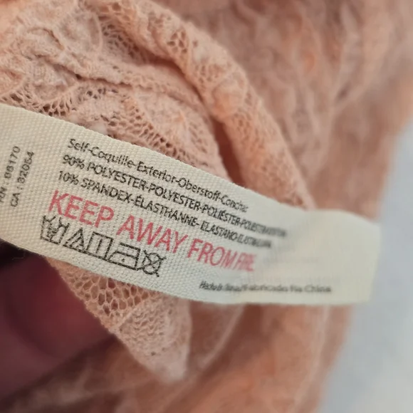 Free People Intimately Keep It Simple Lace Ruched Top Y2k Coral Blush XL NWT - Picture 12 of 12